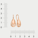 Женские серьги без вставок из красного золота 585 пробы (арт. С-7589)