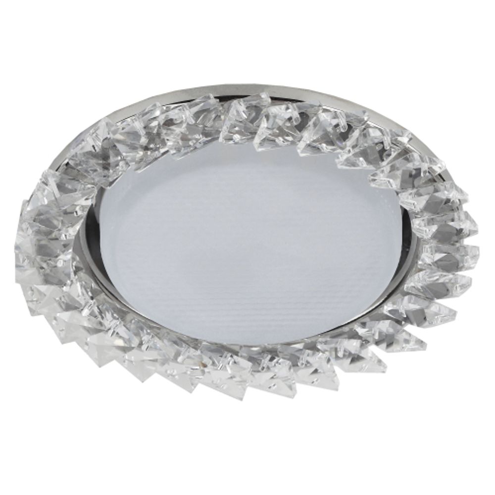 DK86 CH/WH Светильник ЭРА под лампу Gx53, 220V,13W, хром/прозрачный | Встраиваемые светильники Для ламп GX53