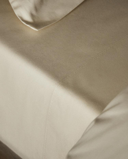 ZARA HOME (200 НИТЕЙ) ПРОСТЫНЯ ИЗ ХЛОПКА ПЕРКАЛЬ, ВАНИЛЬНЫЙ