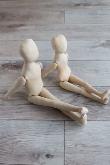 Аксель и Беата, 44 и 38 см. Комплект заготовок интерьерных кукол из текстиля для хобби, рукоделия, творчества