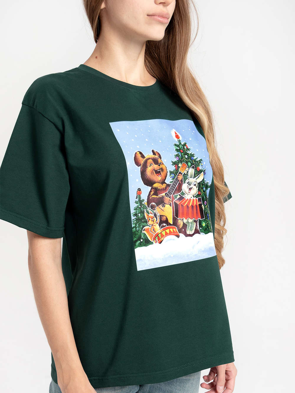 Футболка женская Mjölk х Зарубин Мишка и зайчик