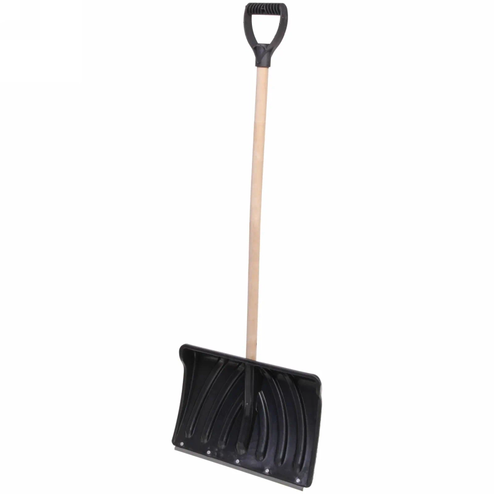 Лопата снеговая «Крепыш-2» 465*340 мм, пластик.с клёп. пл., мет.чер и с V-ручкой, d=32