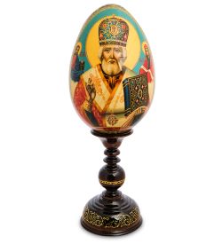 Народные промыслы ИКО-24 Яйцо-икона «Святой Николай Чудотворец» Рябов С.