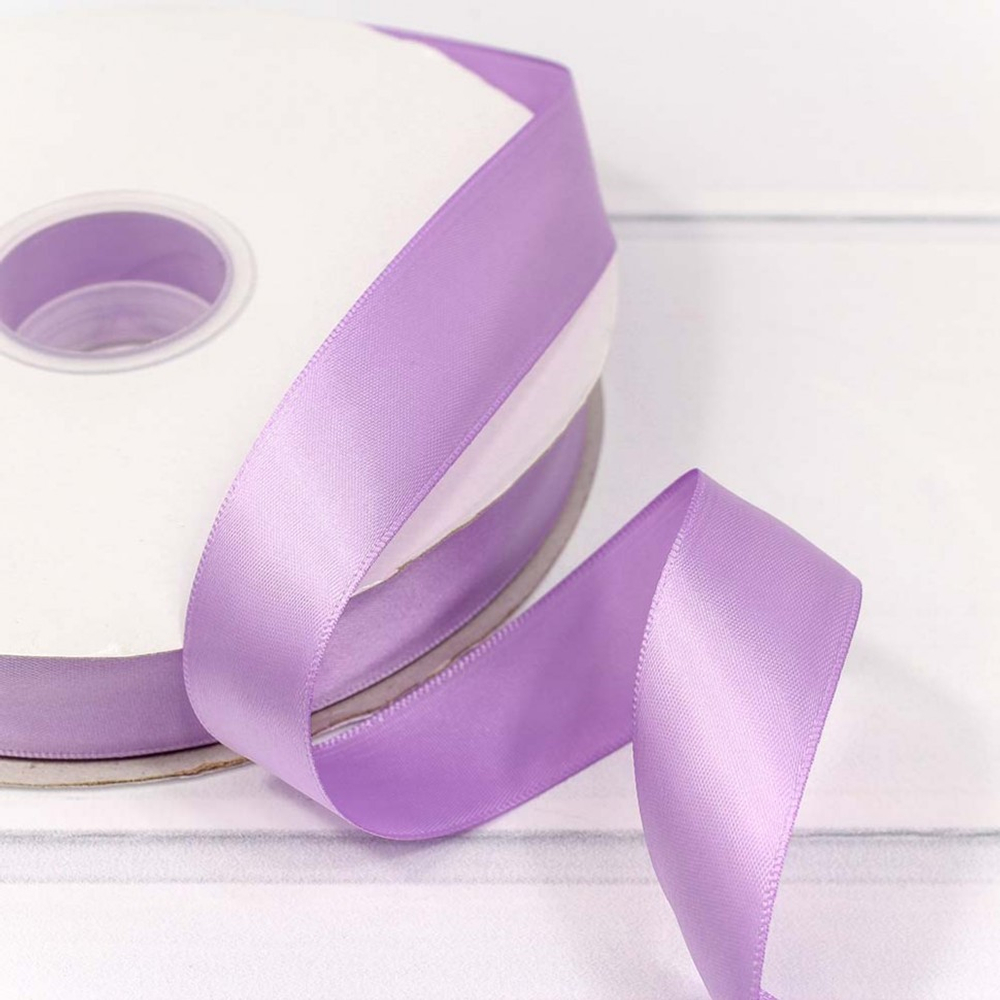 Лента Атласная 2,5см х 110м Полиэстер класс А (Сиреневый)