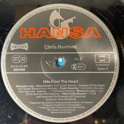 Винтажная виниловая пластинка LP Chris Norman Hits From The Heart (Германия 1988)