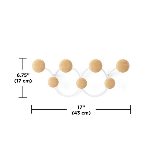 Вешалка настенная dotsy, белая/натуральное дерево