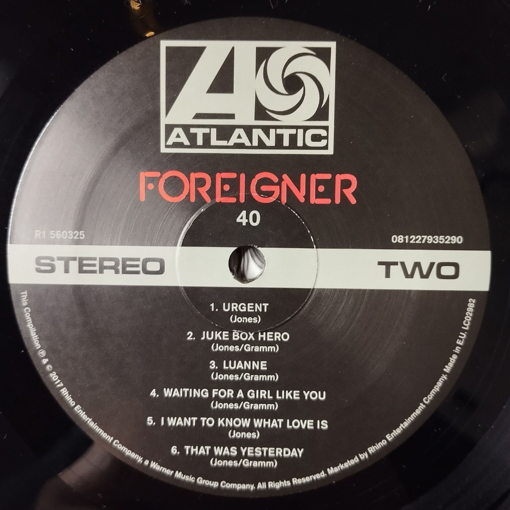 Винтажная виниловая пластинка LP Foreigner 40 (EU 2017)