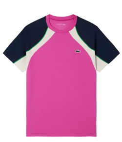 Мужская теннисная футболка Lacoste Ultra Dry Colour-Block Tennis - Розовый