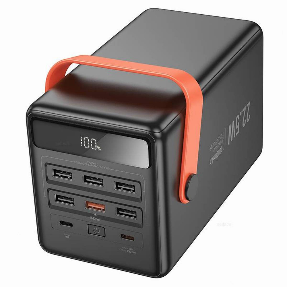 Повербанк (PowerBank) 100000mAh с индикацией заряда Hoco J142