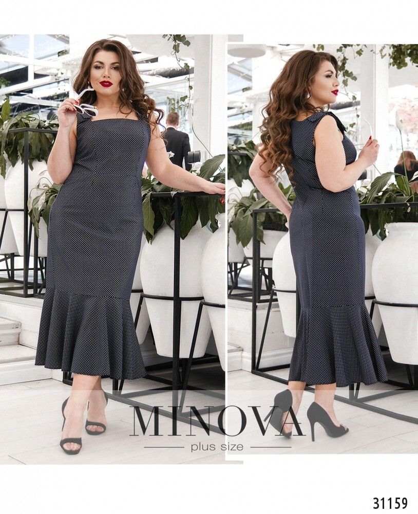 Платье 348-1-синий Minova