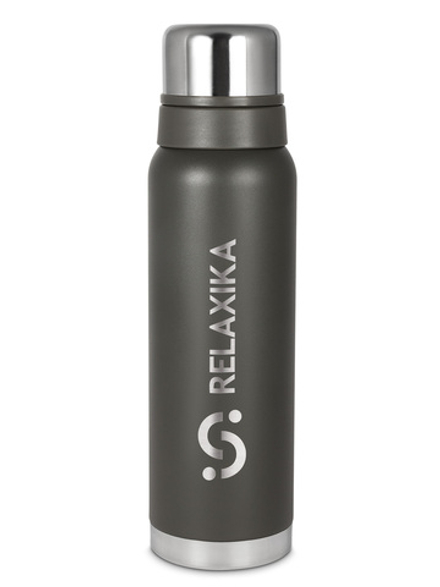 Термос Relaxika 103 (1 литр), хаки (стикерпак "Джиппинг")