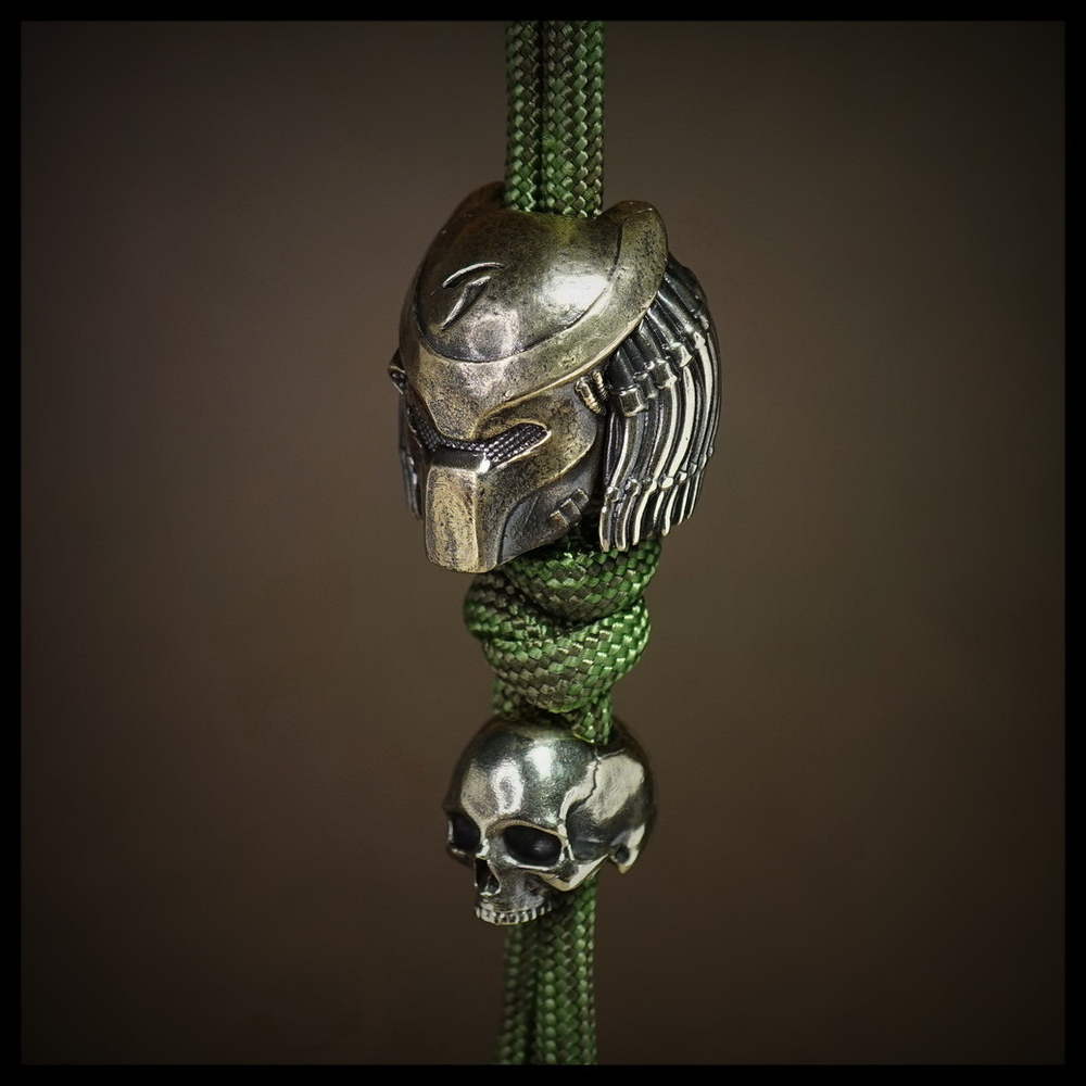 Темлячная бусина "Хищник + Черепок" для ножей , биметалл и мельхиор