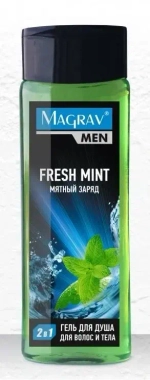 Гель для душа Маграв М Fresh Mint мятный заряд для мужчин, 400 мл