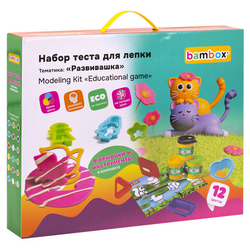 Тесто пластилин для лепки BAMBOX (БАМБОКС), НАБОР "Развивашка" с цифрами и формочками, 107255