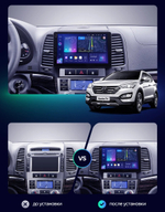 Магнитола для Hyundai Santa Fe 2 CM 2006-2012 (рамка черная) - Teyes CC3-2K QLed Android 10, ТОП процессор, SIM-слот, CarPlay