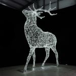 Светодиодный олень "Рождественский" (серебряный) высота 5 м