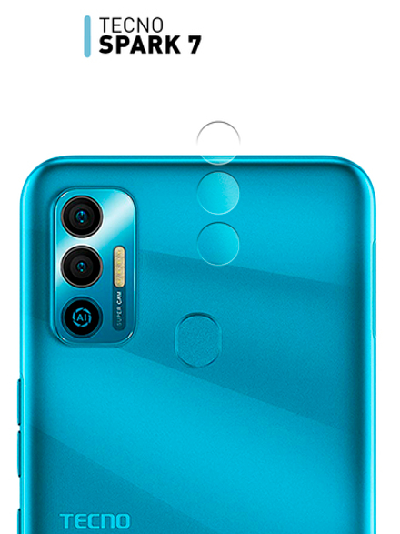 Стекло на камеру ROSCO для Tecno Spark 7 (арт. TCN-S7-CLEAR-CAM-GLASS )