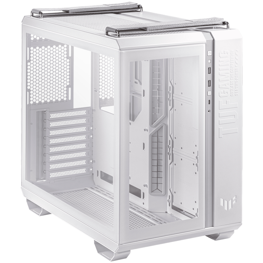 Корпус ASUS TUF Gaming GT502 ATX Gaming case White, Dual Chamber Chassis, Panoramic View, Tempered Glass front and side panel, Tool-Free side panels, Front Panel High-Speed USB Type-C