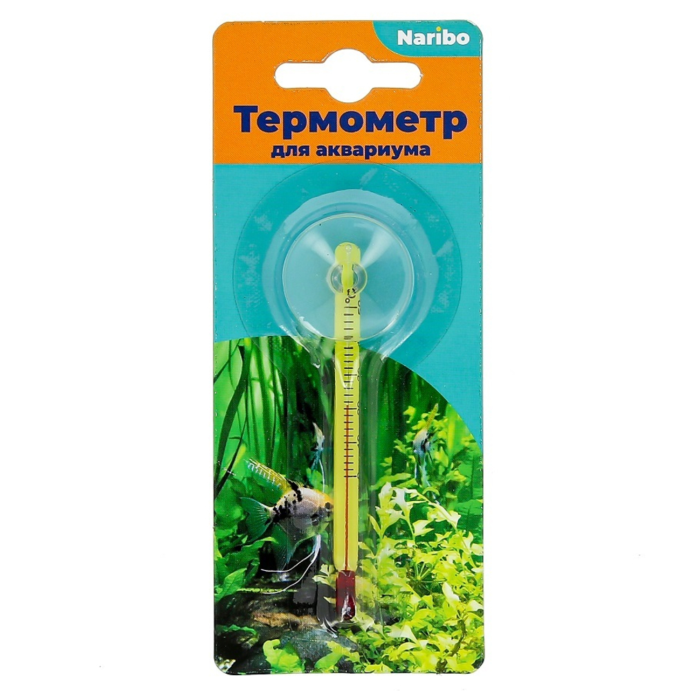 Термометр Naribo стеклянный тонкий на присоске 8см