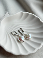 Серьги с натуральным барочным жемчугом