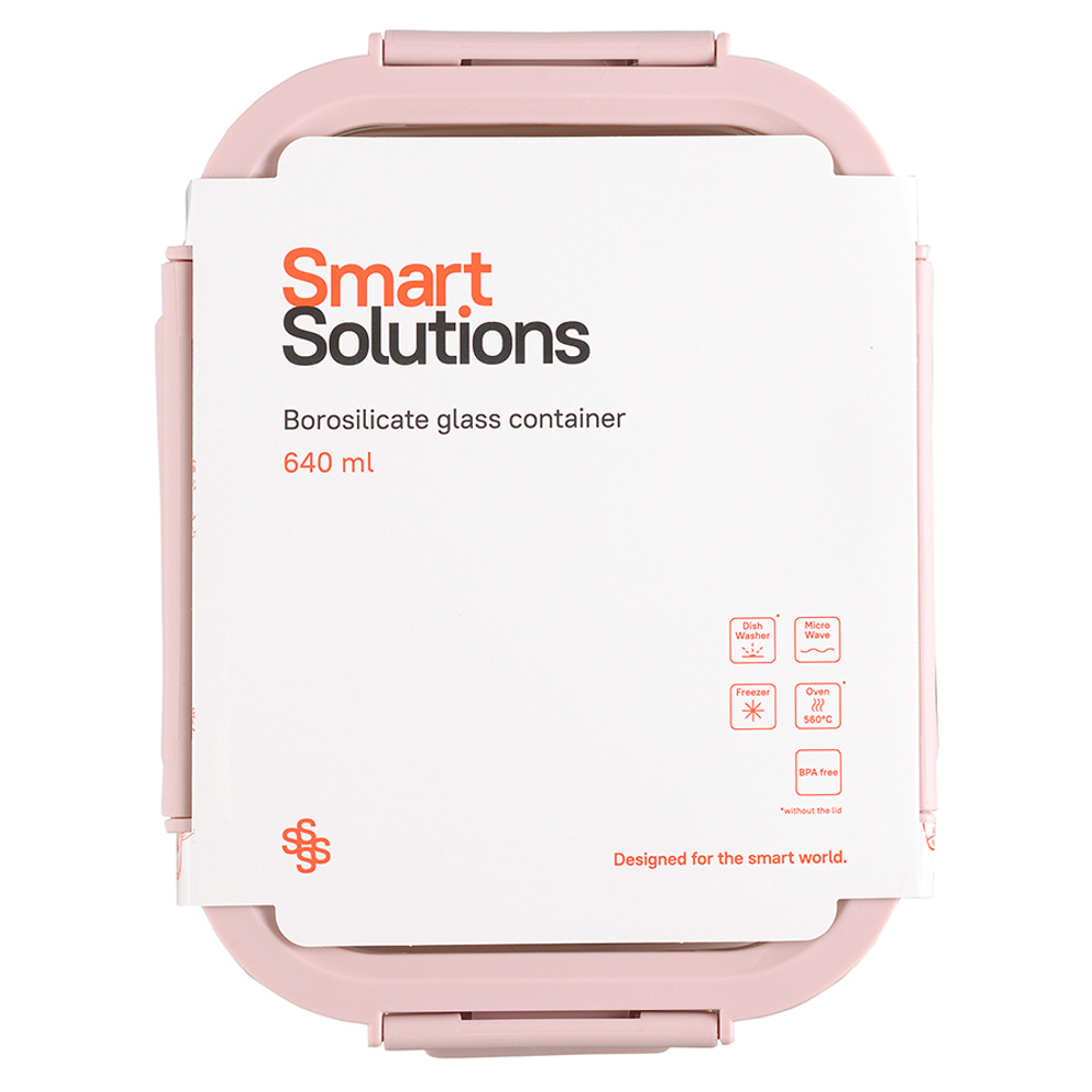 Контейнер для запекания, хранения и переноски продуктов в чехле smart solutions, 640 мл, розовый