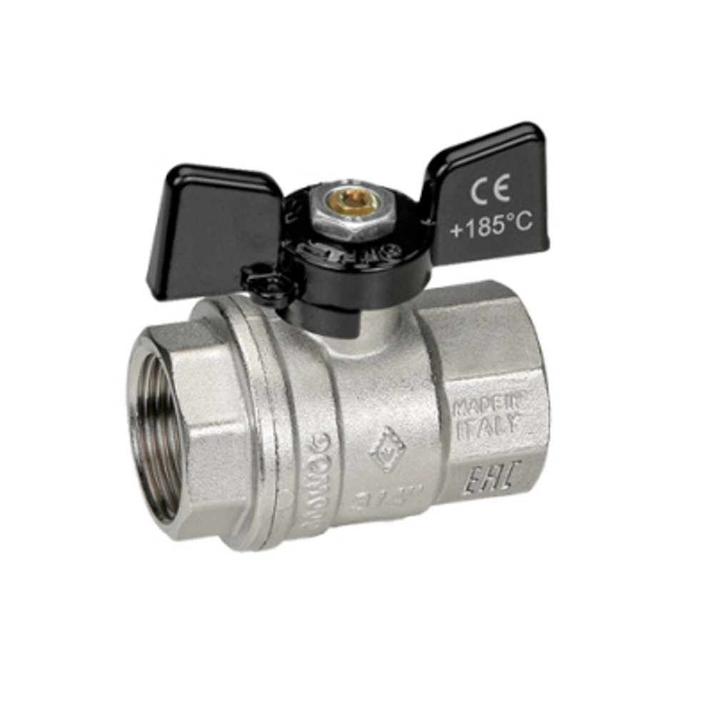 Кран шаровой 3/4'' вн/вн  бабочка BUGATTI серия OREGON 302 (Италия)