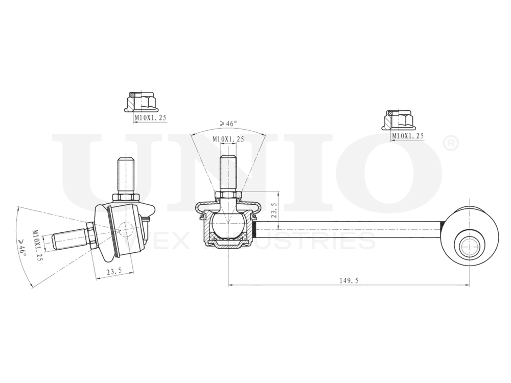 Стойка стабилизатора передняя левая UNIO SSP-50079