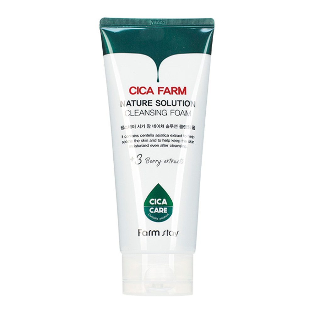 FarmStay Пенка восстанавливающая очищающая с центеллой -  Cica nature solution cleansing foam, 180мл, шт