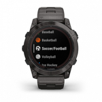 Смарт часы Garmin Fenix 7X Pro Sapphire Solar Edition Титановый угольно-серый корпус с DLC-покрытием и титановым браслетом
