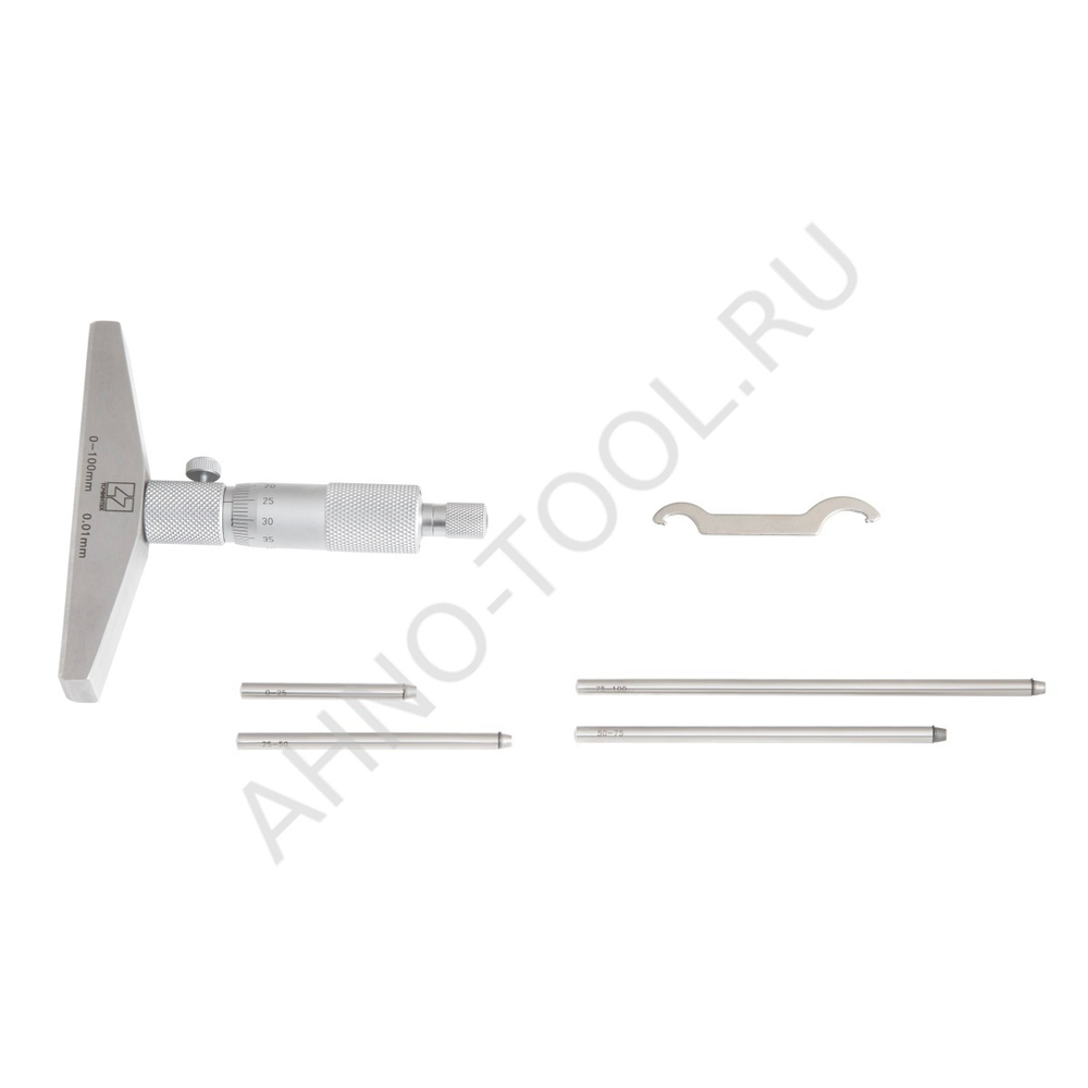 Глубиномер микрометрический ГМ-100-0.01 ГОСРЕЕСТР 90410-23 ТОЧИНТЕХ (с поверкой)