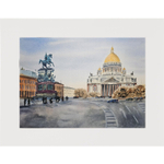 Картина авторская акварельная в паспарту 40х50 см на стену для интерьера "На пороге весны"