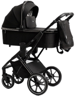 Детская коляска Peppy Tecla 3 в 1 с автокреслом Rise Milk Shadow Black Chrome Edition (Черный)