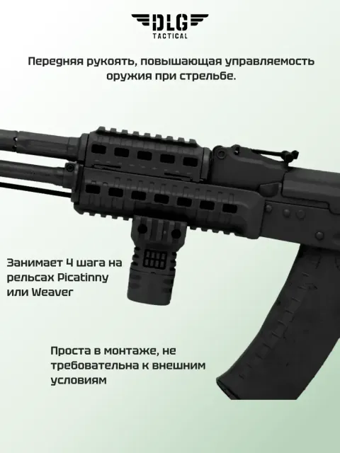 Короткая тактическая рукоятка с планкой Picatinny