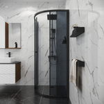 Душевое ограждение Niagara Eco NG-1007-14T (90х90х190) четверть круга,раздвижное,черный,стекло тонированное,1 место