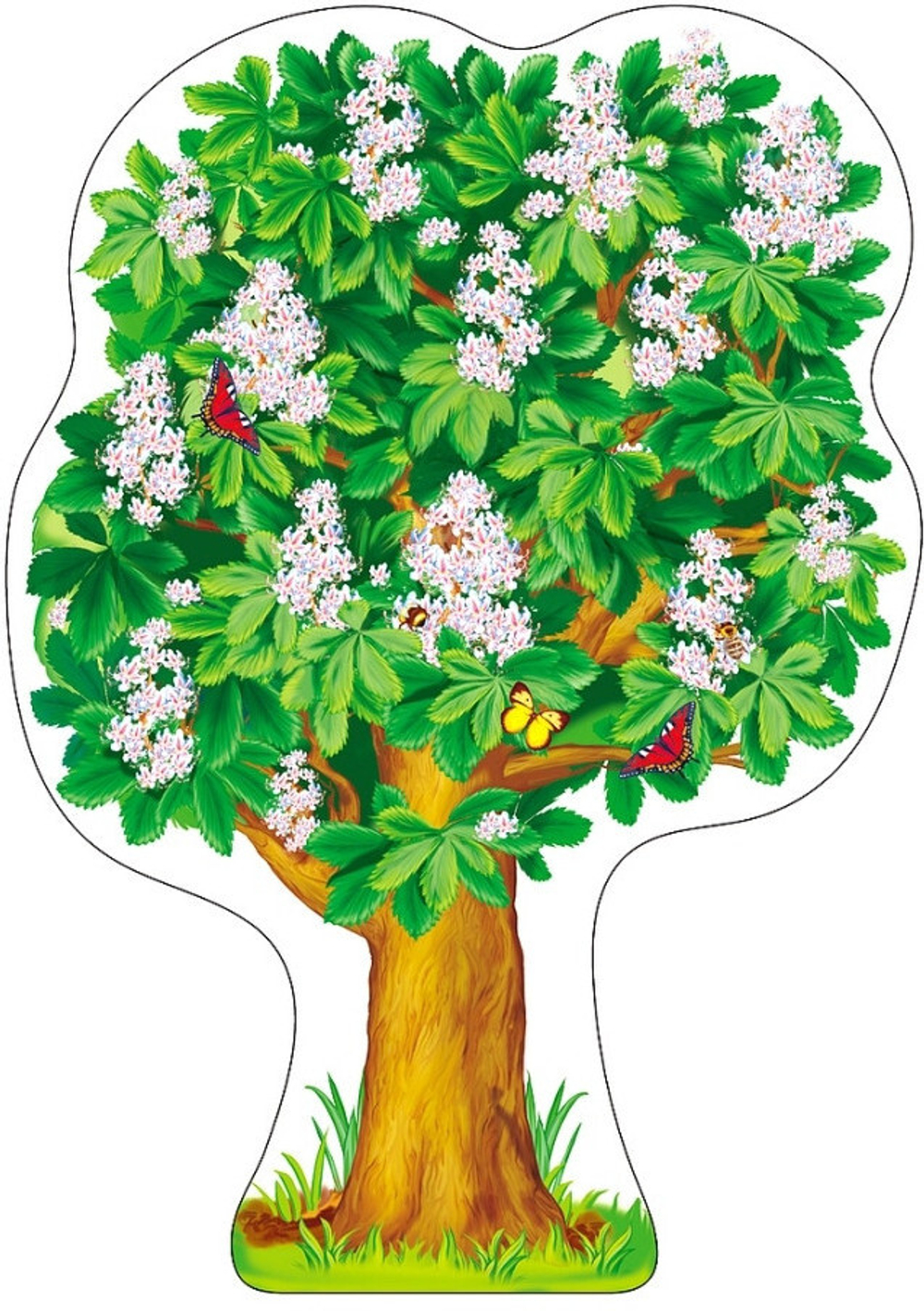 Плакат вырубной А2. Каштан весенний (с УФ-лаком)