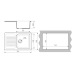 Мойка ML-GMS24 СТАНДАРТ с крылом , белый (331), 765*490*200мм