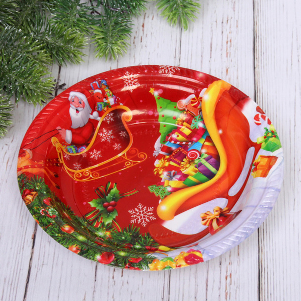 Поднос пластиковый «Добрый Дедушка Мороз» 21см