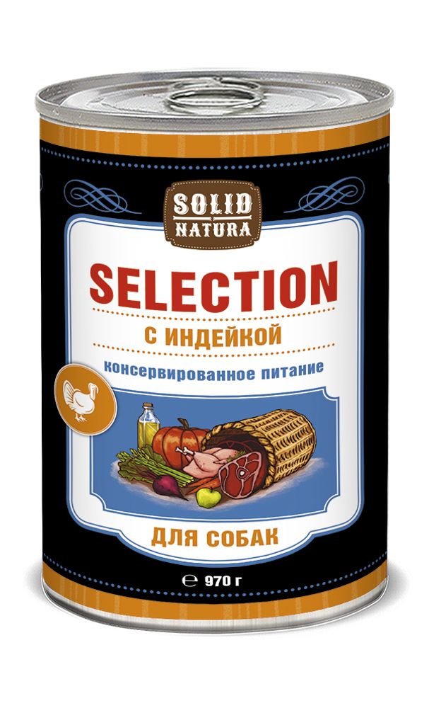 Solid Natura Selection Индейка влажный корм для собак жестяная банка 970 г