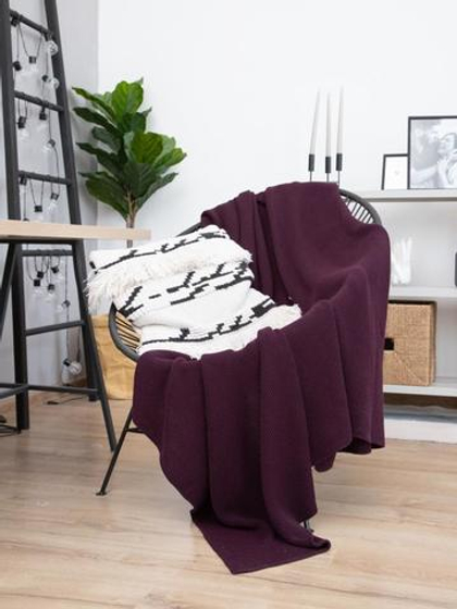 Вязаный плед ERMOSA темно-фиолетовый