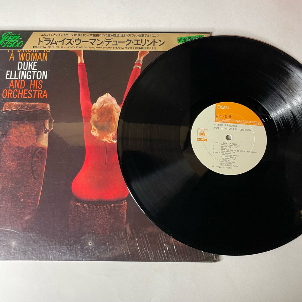 Винтажная виниловая пластинка LP Duke Ellington And His Orchestra A Drum Is A Woman (Япония 1974) (Оби, Шринк)