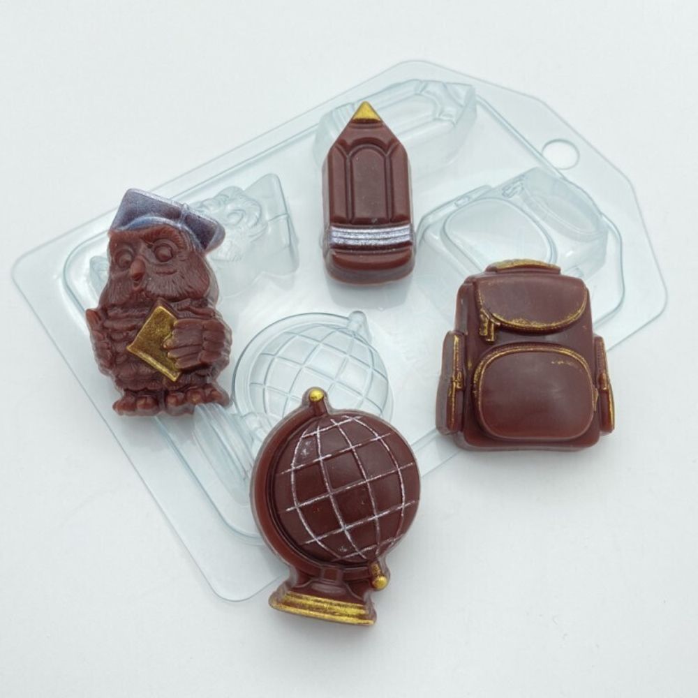 Форма для шоколада &quot;Школьный набор мини 4в1&quot;, пластик (Россия)