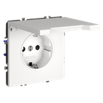 Розетка встраиваемая VOLTUM S70 с заземлением, защитными шторками и крышкой 16А, (белый матовый)