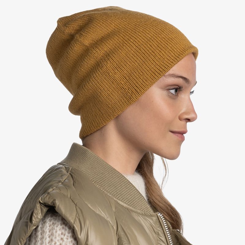 Вязаная шапка Buff Hat Knitted Jarn Ocher Фото 3