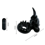 Чёрное эрекционное виброкольцо-кролик 3,5см Baile Sweet Ring BI-010132-2
