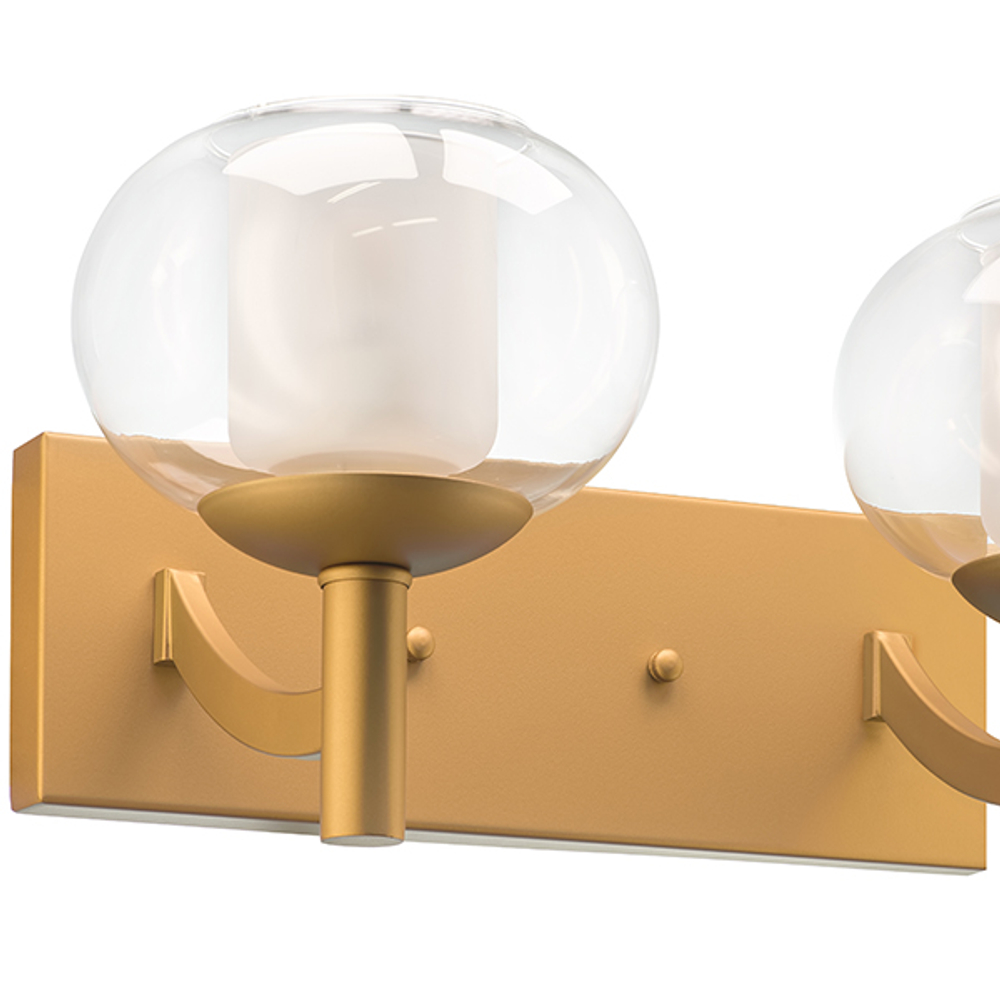 730623 Бра FIAMMA 2х40W E27 ЗОЛОТО/ПРОЗРАЧНЫЙ