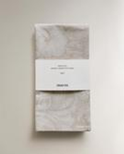 ZARA HOME САЛФЕТКИ С ПРИНТОМ "ПЕЙСЛИ" (2 ШТ.), БЕЖЕВЫЙ