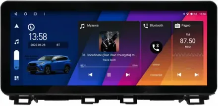 Магнитола для Mazda CX-4 2016-2024 (штатный монитор) - Canbox H-Line 3037 монитор 12.3" QLED в стиле Audi на Android 10, ТОП-процессор, CarPlay, 4G SIM-слот