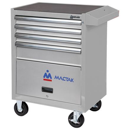 Цена на МАСТАК (522-04581MG) Тележка инструментальная серии «ОПТИМА», 4 полки и отсек, серая