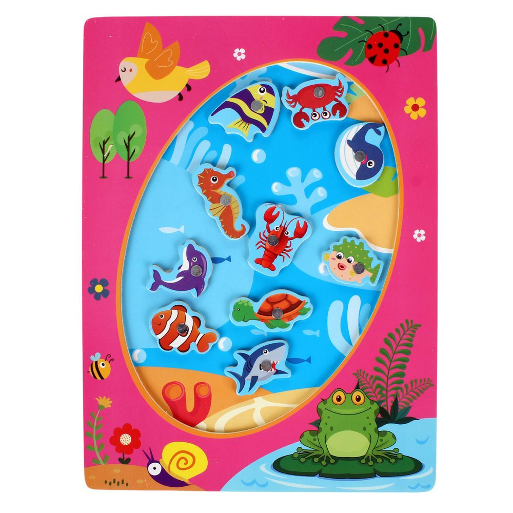 Развивающая игрушка деревянная Рыбалка магнитная, C-41816