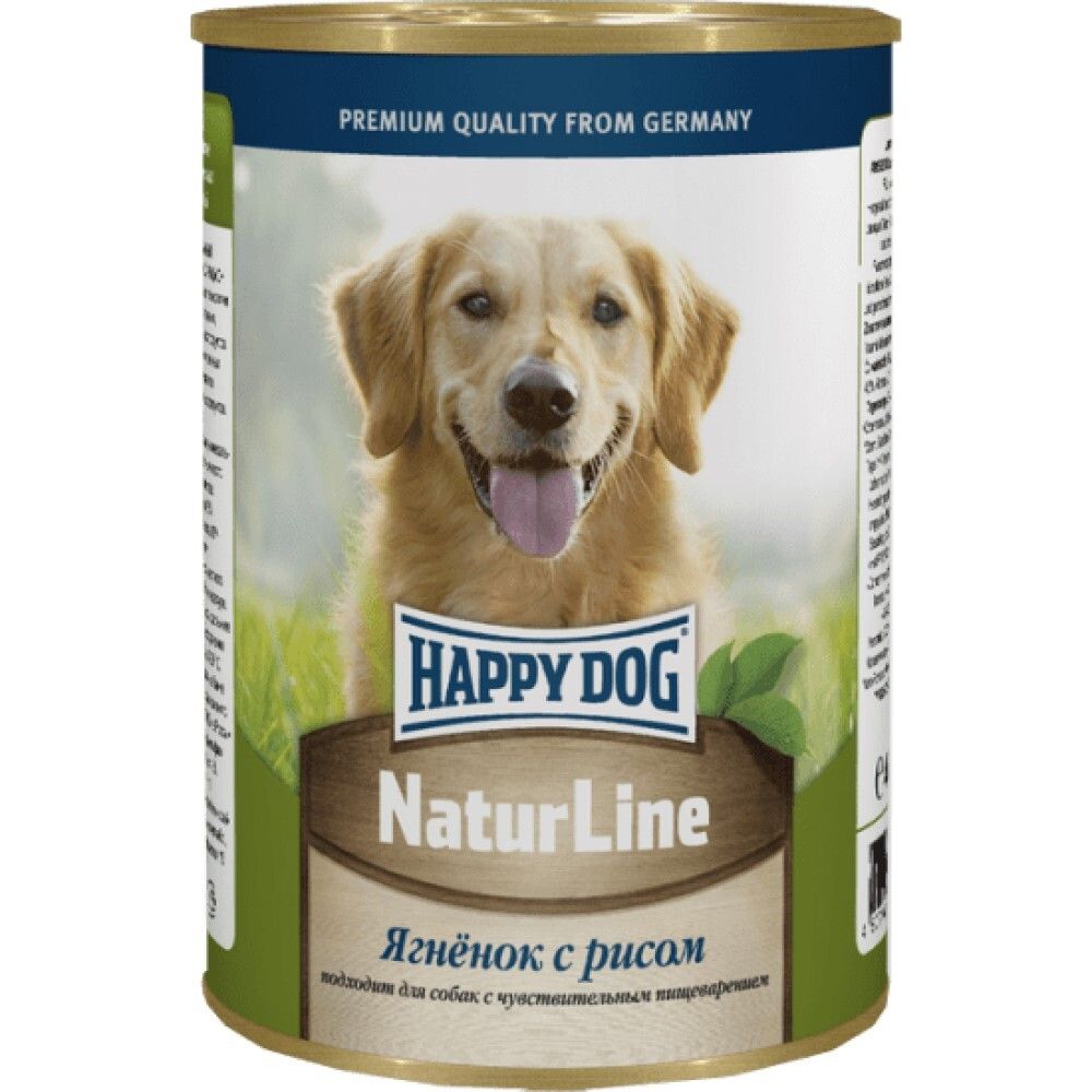 Happy Dog консервы для собак с ягненком и рисом в желе (банка) (Россия) Natur Line